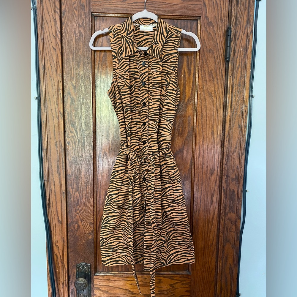 Anthropologie Maeve Tigresa Sleeveless Shirtdress